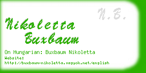 nikoletta buxbaum business card